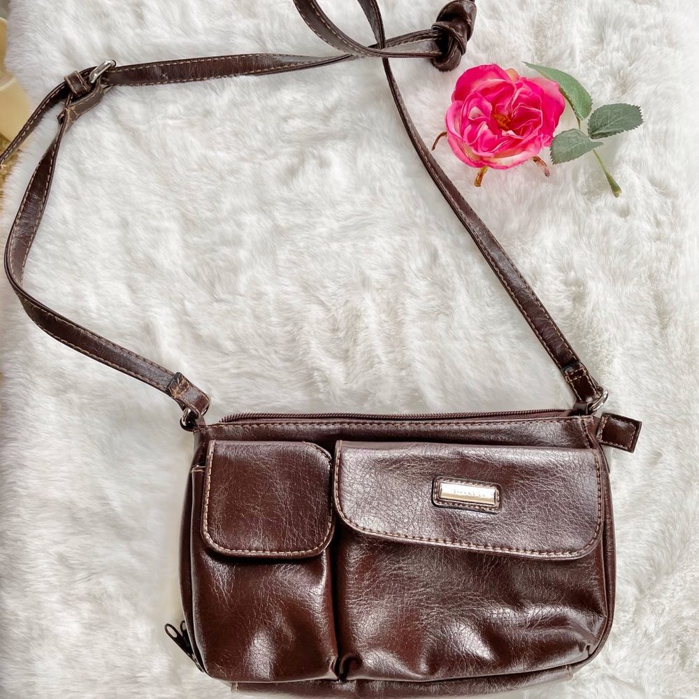 Rossetti Brown faux Leather Purse with extra long strap.& pockets. Great shape!